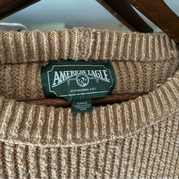 American Eagle Vintage Brown Ribbed Oversized Sweater - Picture 5 of 6